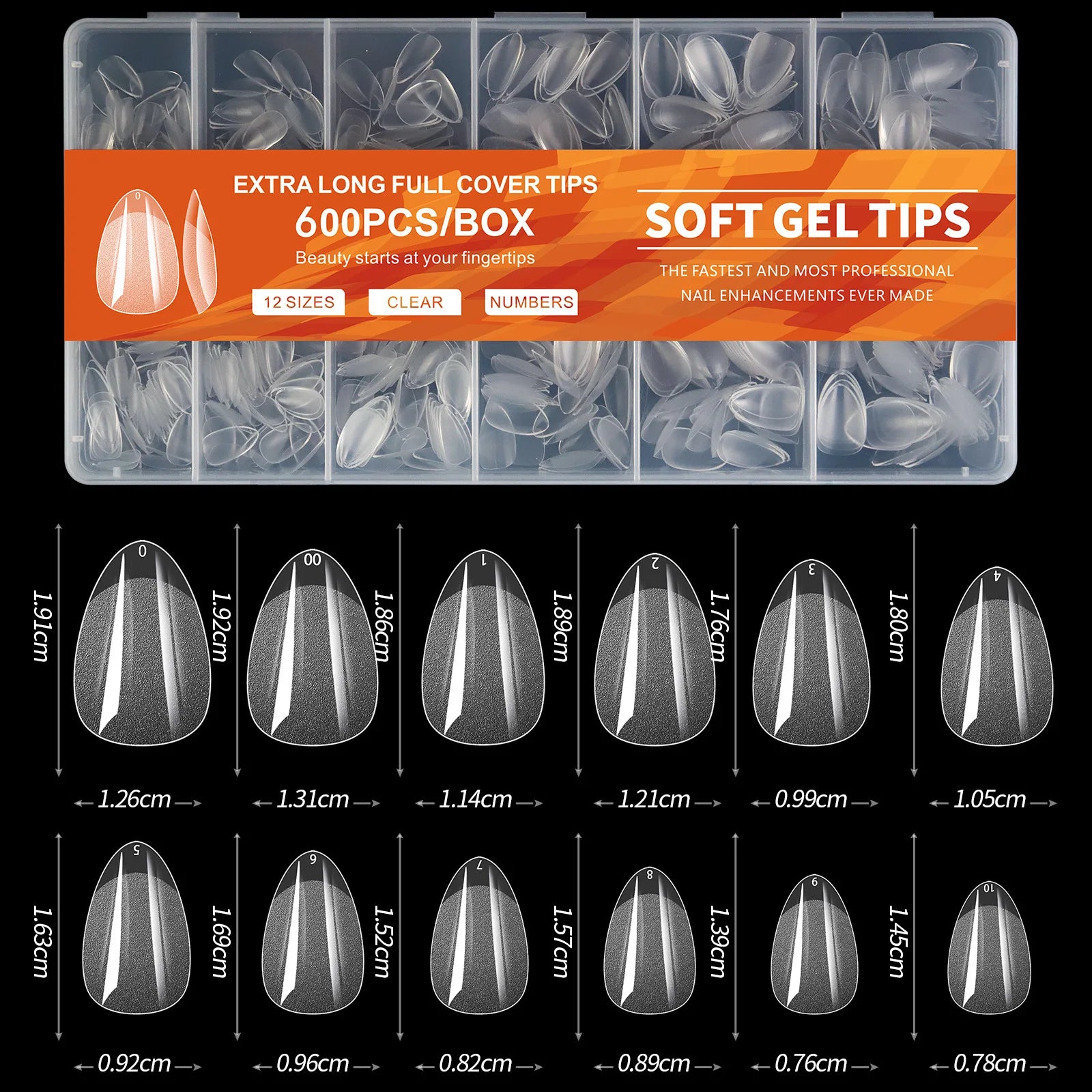 600Pcs Full Cover Press On Nail Tips Set - Smarsty