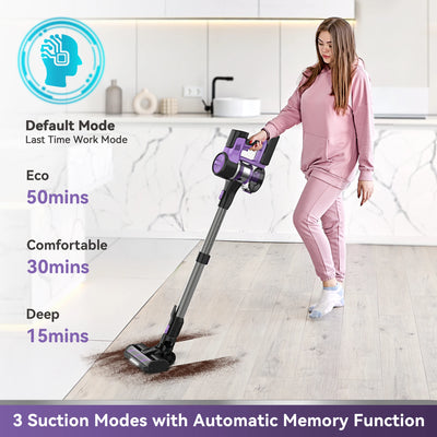 INSE S10 Cordless Vacuum Cleaner, 6-in-1 Stick Vacuum with 45Kpa Powerful Suction, Max 50 Min Runtime Rechargeable Battery - Smarsty