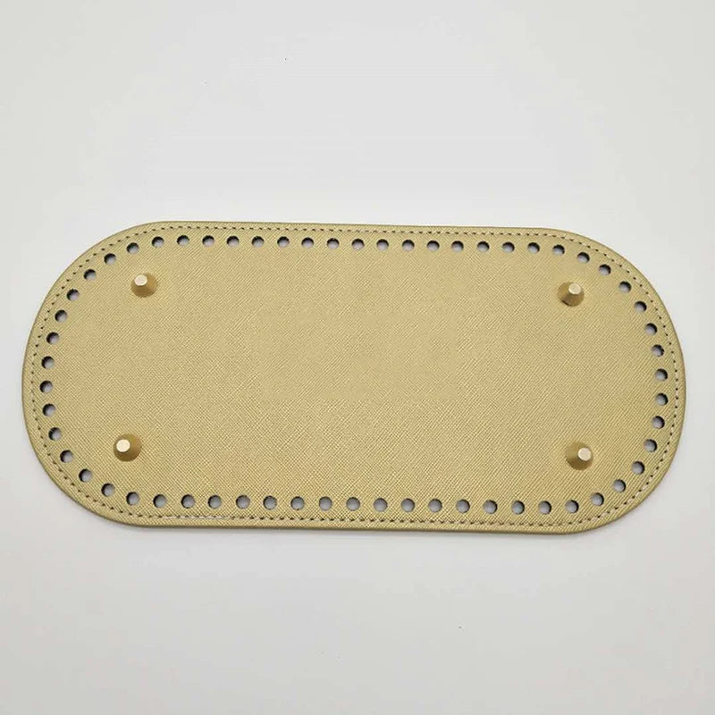 22x10cm Long Bottom for Knitted Bag PU leather Bag Base Handmade Bottom With Holes Diy Crochet Bag Bottom accessories - Smarsty