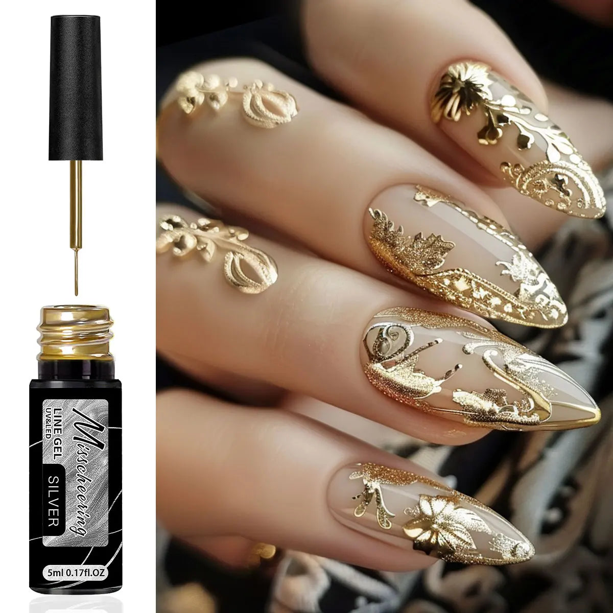 Gold Silver Metallic Nail Gel Polish for Stunning Mirror Finish - Smarsty