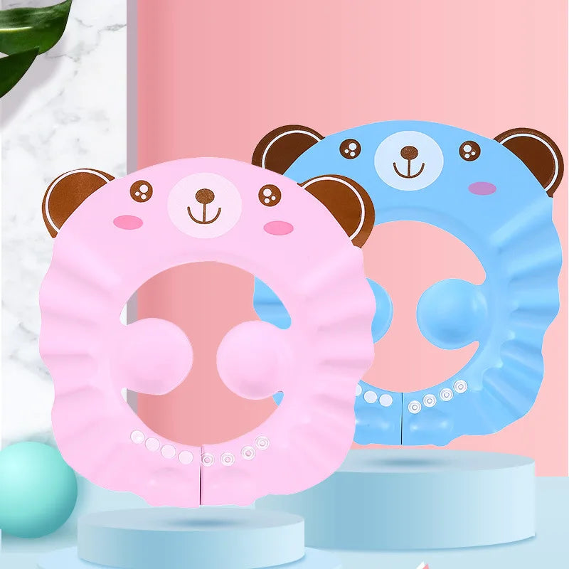 Baby Shower Soft Cap Adjustable Hair Wash Hat for Kids Ear Protection Safe Children Shampoo Bathing Shower Protect Head Cover - Smarsty