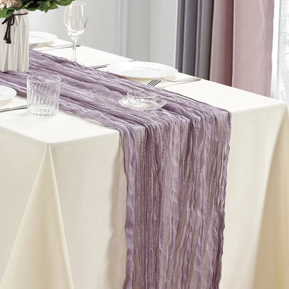 Boho Cheesecloth Table Runner Set for Weddings - Smarsty
