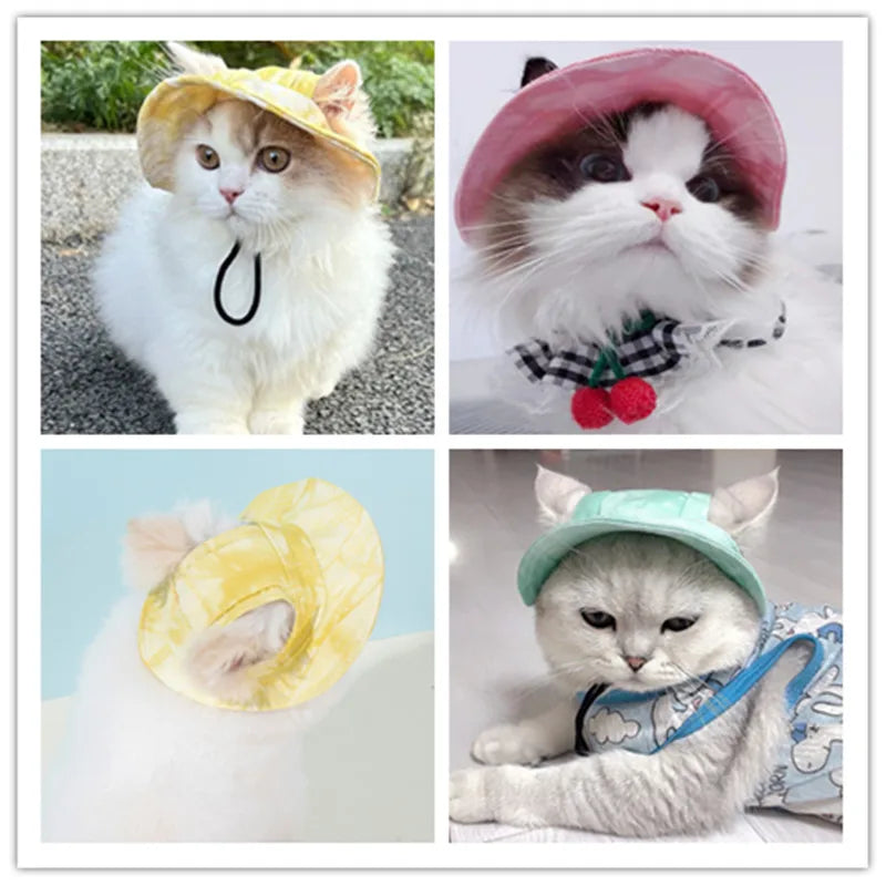 Cotton Cat Sun Hat With Ear Holes For Pets - Smarsty