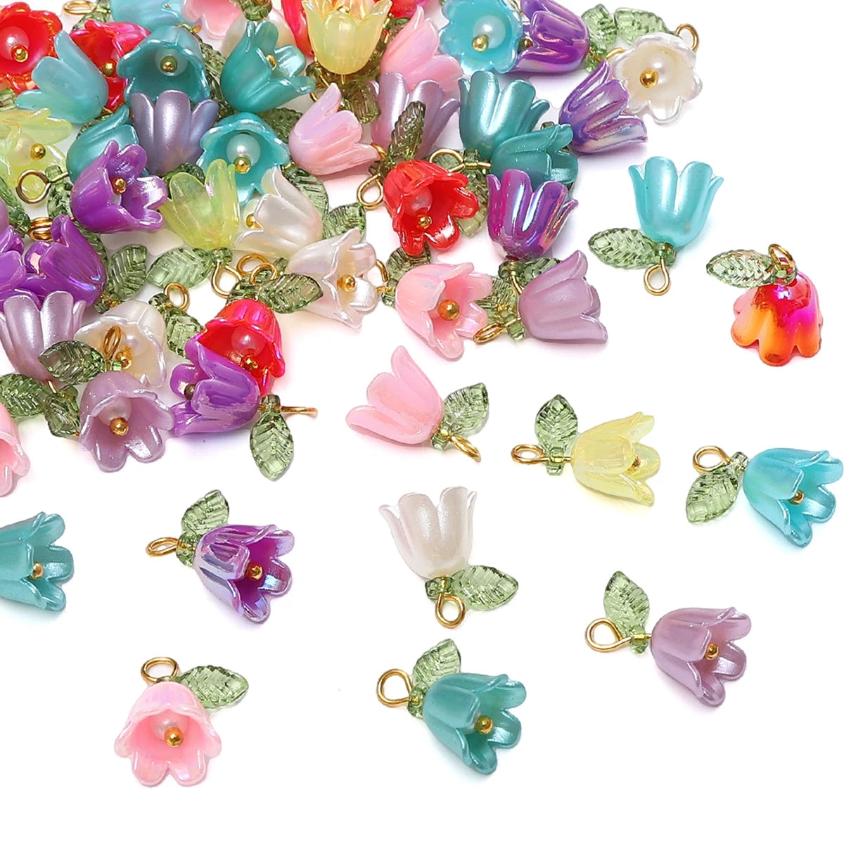 Acrylic Lily of the Valley Flower Beads for Jewelry Making - Smarsty