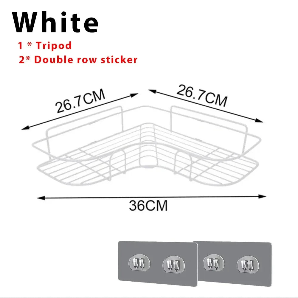 Corner Bathroom Shelf Wall Mounted No-Drill Organizer - Smarsty