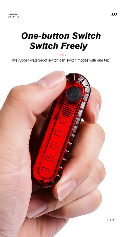 Rear Bike Tail Light USB Rechargeable Ultra Bright Taillights Fit On Bicycle Easy to Install for Cycling Safety Bicycle Light - Smarsty