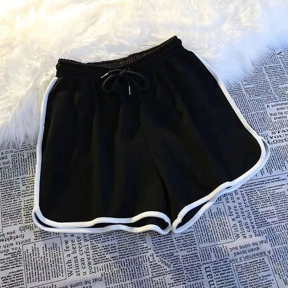Striped Sports Shorts Women Korean Fashion Casual Mini Shorts Summer Simple Loose Wide Leg Shorts Ladies New - Smarsty