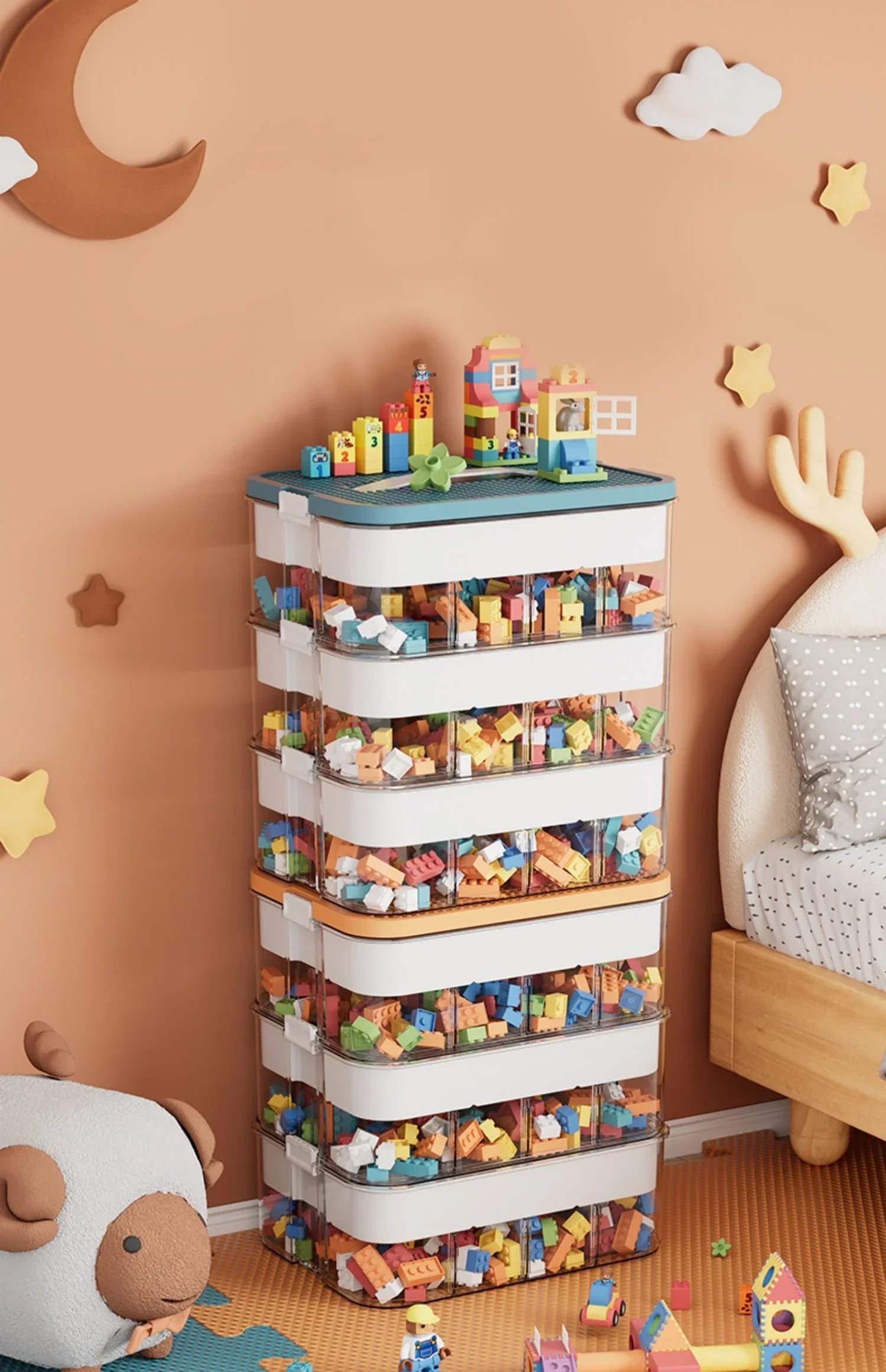 Plastic Lego Storage Box Children Jigsaw Puzzle Building Block Lego Container Classification Part Sort Box Kidroom Toy Organizer