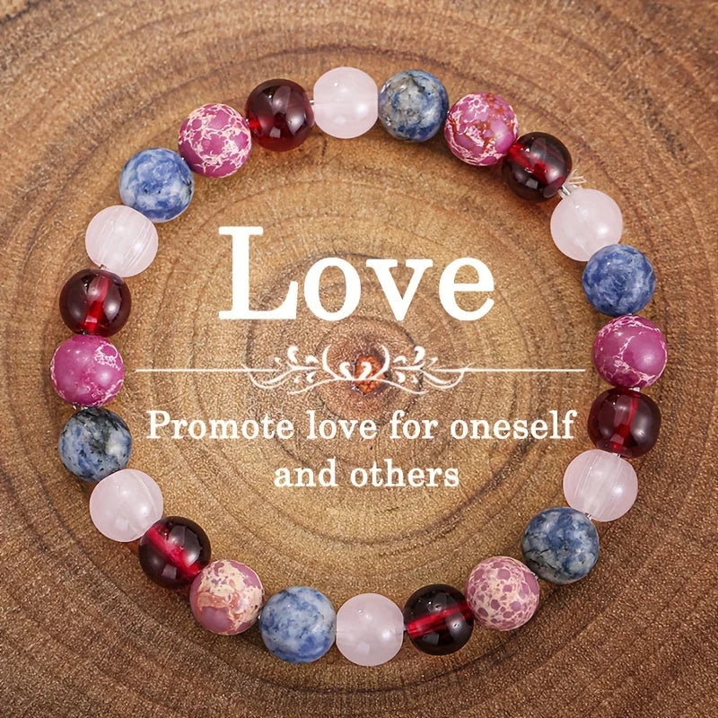 Multi-Color Natural Stone Love Bracelet for Good Luck - Smarsty