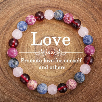 Multi-Color Natural Stone Love Bracelet for Good Luck - Smarsty