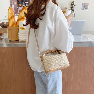 Straw Handbag Crossbody Tote For Summer Beach Style - Smarsty
