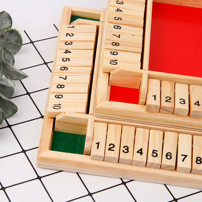 Wooden Dice Board Game Shut The Box for 4 Players Flaps & Dices Game Parent-children Interaction Family Entertainment - Smarsty