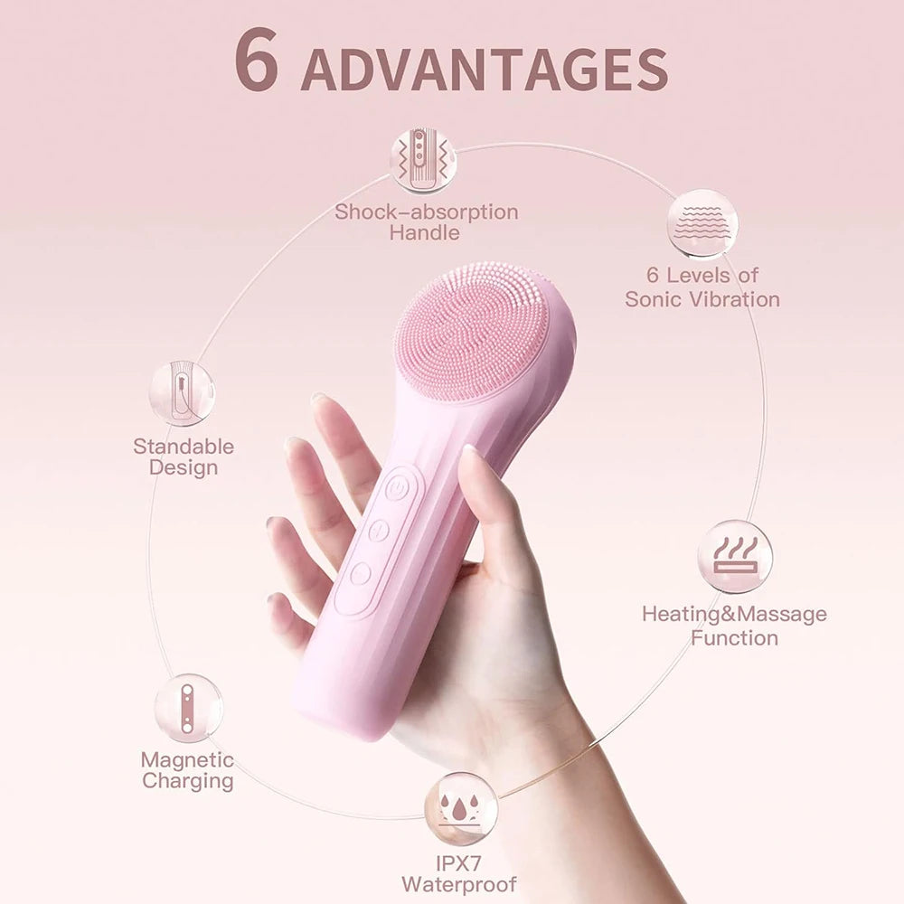 Sonic Waterproof Facial Cleansing Brush for Deep Cleaning - Smarsty