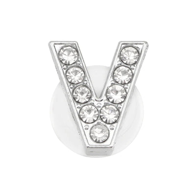 1PC Shoe Charms Glitter Rhinestone Letter Crystal Alphabet Shoes Charm Decorations Jewelry Slider Bracelet Wristbands Accessorie - Smarsty