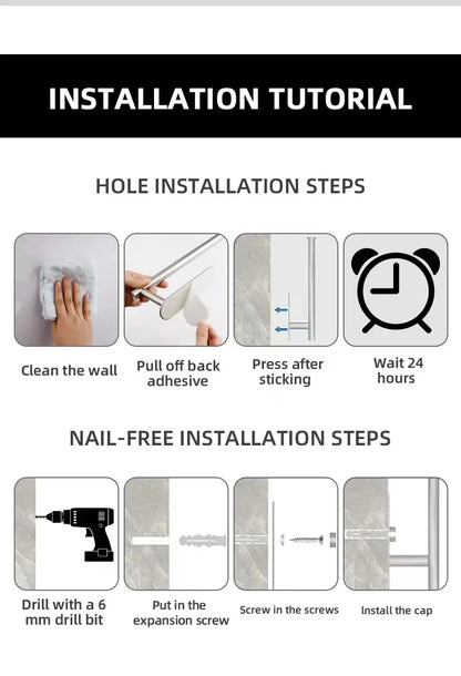 Adhesive Stainless Steel Paper Towel Holder for Easy Storage - Smarsty
