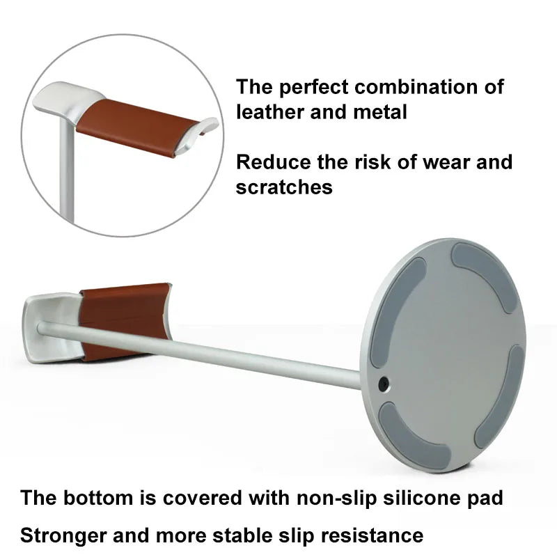 Curved Aluminum Headphone Stand with Sturdy Base - Smarsty