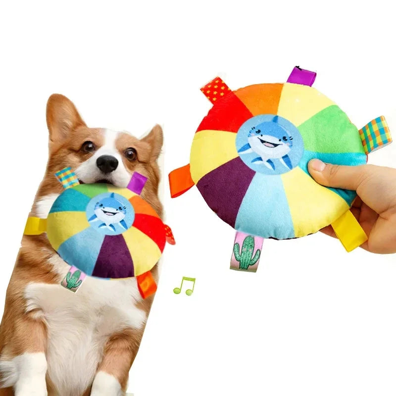 Plush Dog Frisbee Toy for Interactive Outdoor Fun - Smarsty