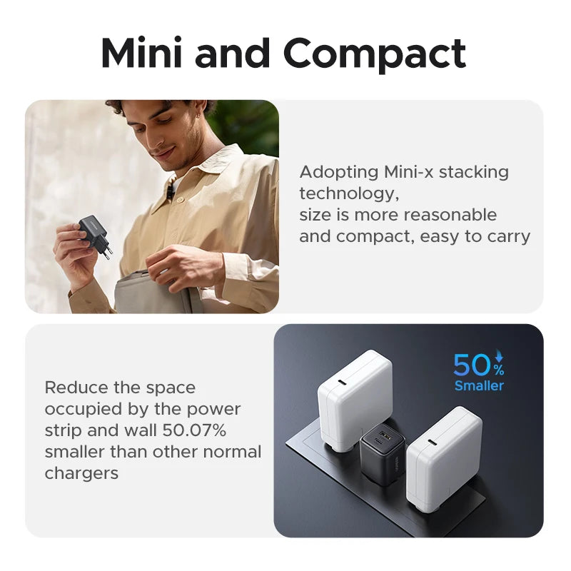20W GaN USB C Charger PD3 Quick Charge Mini Compact - Smarsty