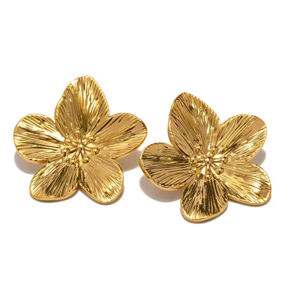 Vintage Gold Flower Drop Earrings for Women Stylish Design - Smarsty