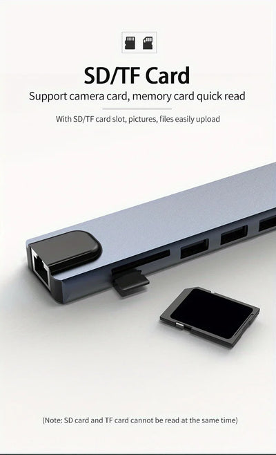 USB C Hub 4K30Hz Dock With HDMI RJ45 Ethernet PD100W - Smarsty