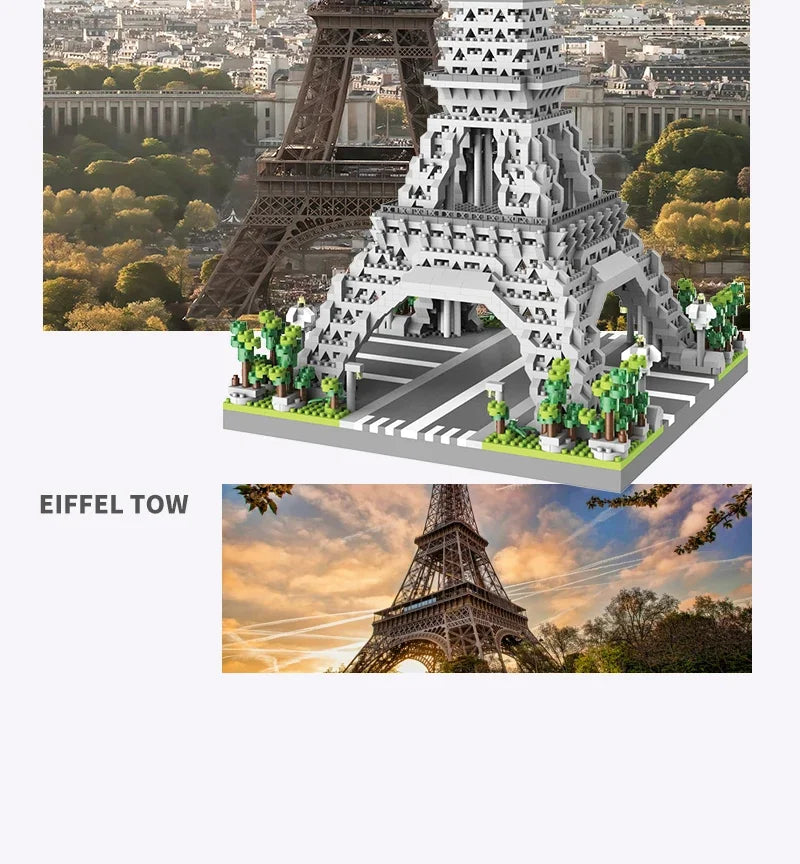 Eiffel Paris Tower Building Block Series Boys and Girls Children's Micro Particle Building Block Assembly Puzzle Toys by Smarsty