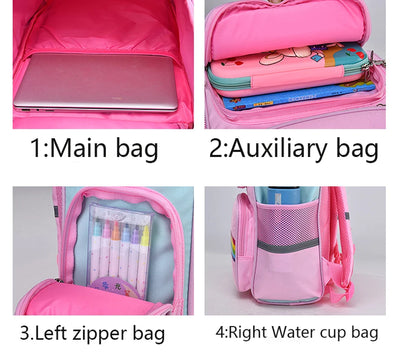 Unicorn Kids Backpack Waterproof School Bag for Girls - Smarsty