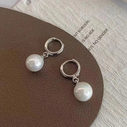 Elegant Gold Vintage Circle Drop Earrings with Baroque Pearl - Smarsty