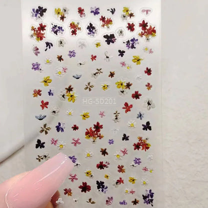 Summer Floral Nail Stickers for Elegant Manicure Decor - Smarsty