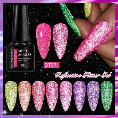 Pink Fluorescent Reflective Gel Nail Polish for Stunning Manicures - Smarsty