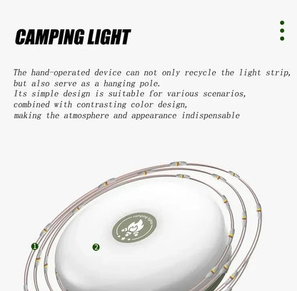Camping String Lights,33Ft Light with Lanterns (2 in 1 Design),Camping Lights 2000mAh,IPX6 Waterproof,Rechargeable Flashlights by Smarsty