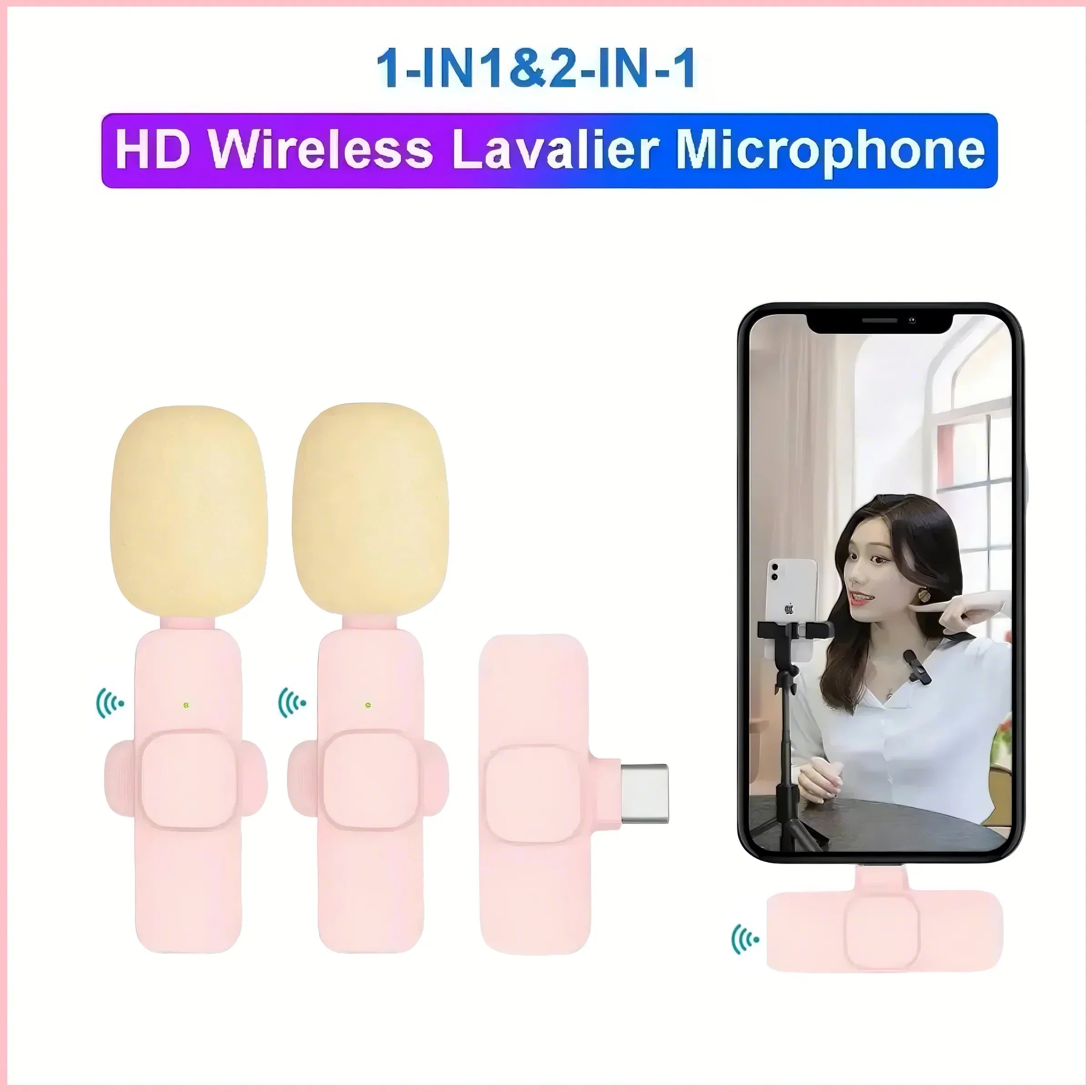 Portable Wireless Lavalier Microphone for Clear Live Streaming - Smarsty