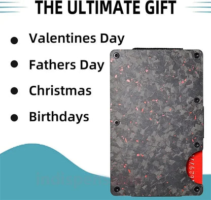Carbon Fiber Metal Minimalist Slim Credit Card Holder Men Wallet Carteira for Men RFID Cashback Bank Cardholder Case Walet Money - Smarsty