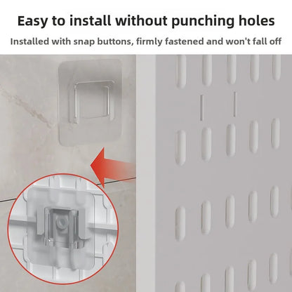 Punch-free Hole Board Vertical Desktop Wall Hanging Office Desk Storage Shelf Reading Room Desktop kitchen Bathroom Storage Rack by Smarsty