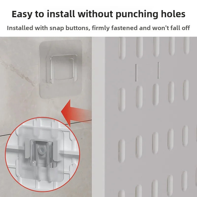 Punch-free Hole Board Vertical Desktop Wall Hanging Office Desk Storage Shelf Reading Room Desktop kitchen Bathroom Storage Rack by Smarsty