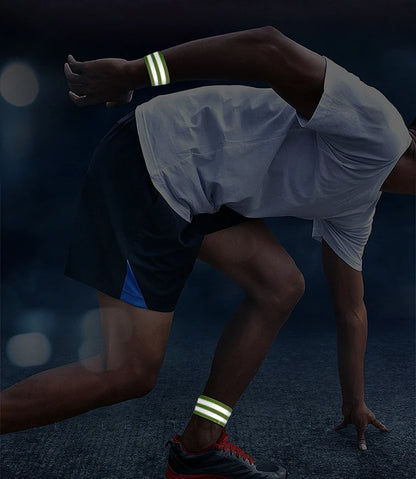 1 Pair Reflective Bands Elastic Armband Wristband Ankle Leg Straps Kids Safety Reflector Outdoor Night Cycling Jogging Running