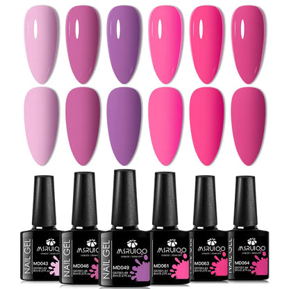 6pc All-Season Gel Nail Polish Set for Long-Lasting Manicure - Smarsty