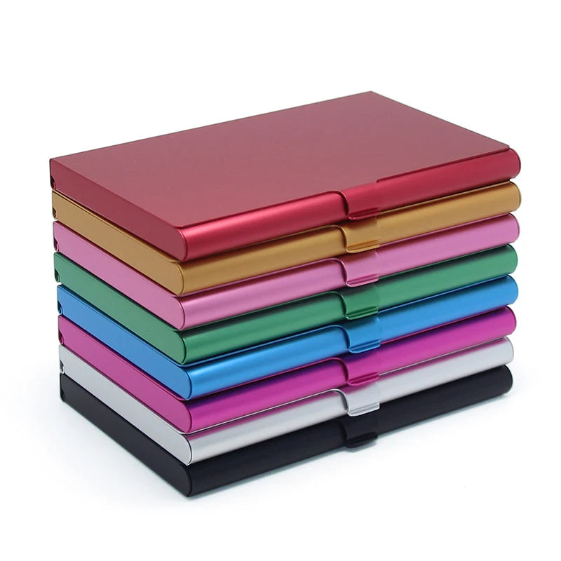 1 Pc Men Business Card Case Stainless Steel Aluminum Holder Metal Box Cover Women Credit Business Card Holder Case
