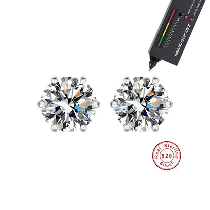 GRA Certified 0.3-3CT Moissanite Stud Earrings 925 Sterling - Smarsty