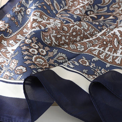 Silk Square Scarf for Women Summer Head Wrap - Smarsty