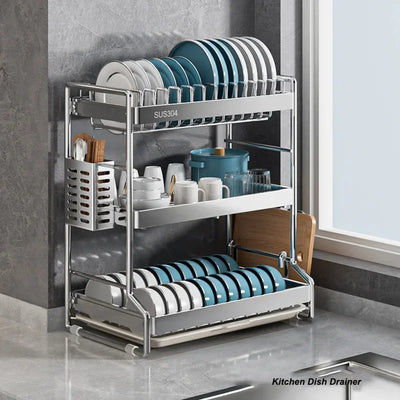 New Dish Drainer Kitchen Storage Organization Stainless Steels Drainer Kitchen Dishes Kitchenware Tableware Drainer Board Rack by Smarsty
