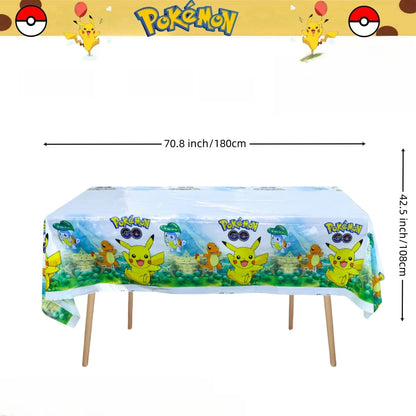 Pokemon Tablecloth Birthday Party Decoration Pikachu Disposable Table Cloth Table Cover Baby Shower Kids Toy Gift Party Supplies by Smarsty