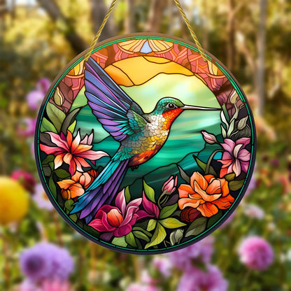 Hummingbird Acrylic Suncatcher for Vibrant Home Decor - Smarsty