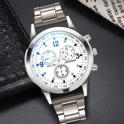 Men's Business Quartz Watch with Stainless Steel Band - Smarsty