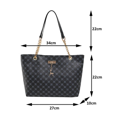 Soft Leather Tote Bag For Women With Hanging Accessories - Smarsty