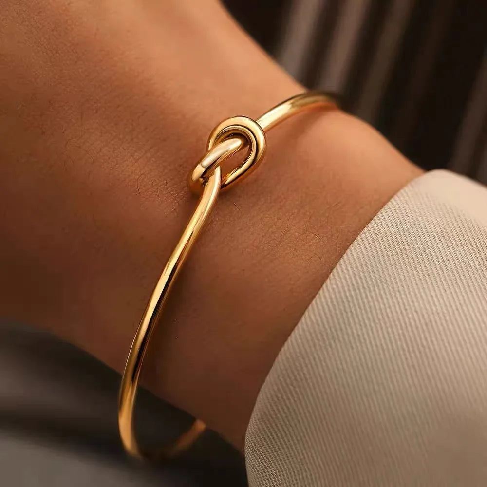 Vintage Stainless Steel Woven Twist Bracelet for Women - Smarsty