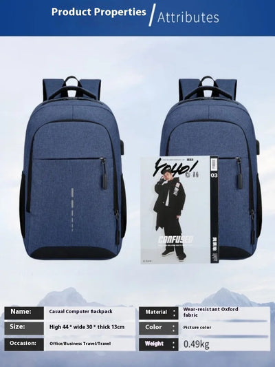 Nylon Backpack Simple And Fashionable Casual Backpack Business Commuting Computer Bag Large Capacity Backpack - Smarsty