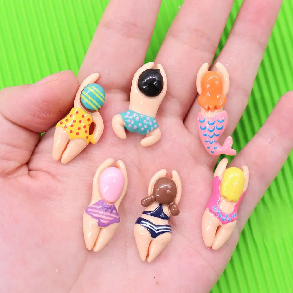6Pcs Swimming Boys Girls Sports Resin Shoes/bags/cups  Ornaments DIY Funny Bracelet decoration Charms Fit Birthday Present