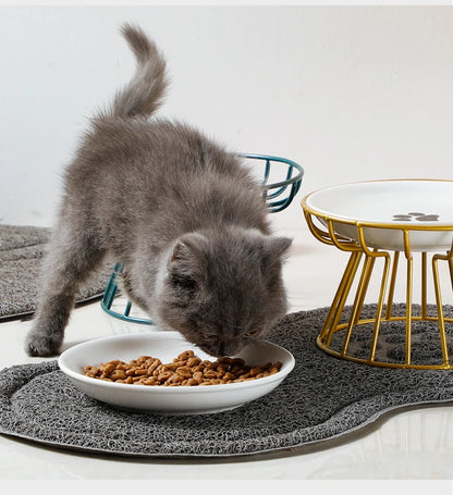 Ceramic Raised Pet Bowl for Cats and Dogs - Smarsty