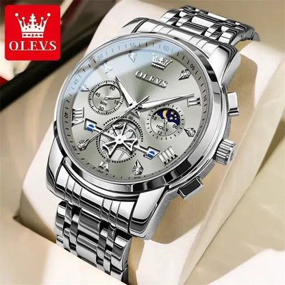 OLEVS Luxury Quartz Watch with Moon Phase Feature - Smarsty