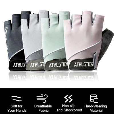 1Pair Breathable Cycling Gloves Workout Gym Gloves for Men Women Weight Lifting Fingerless Gloves Training Exercise Fitness by Smarsty